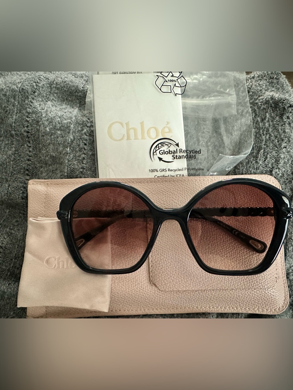 Women's Blue Sunglasses with Grey Gradient Lenses